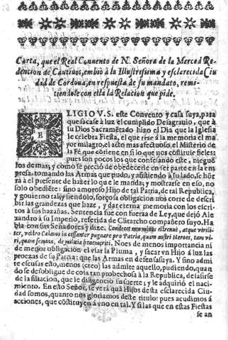 Carta que el Real Conuento de N. Señora de la Merced...