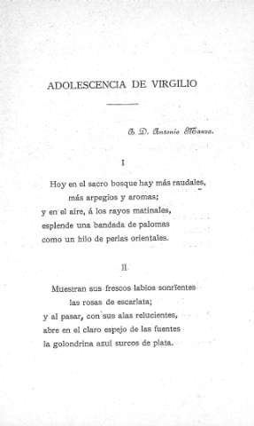 Adolescencia de Virgilio - A D. Antonio Mauza