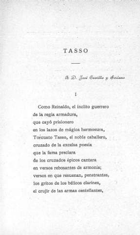 Tasso - A D. José Carrillo y Soriano