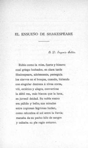 El ensueño de Shakespeare - A D. Antonio Sellés