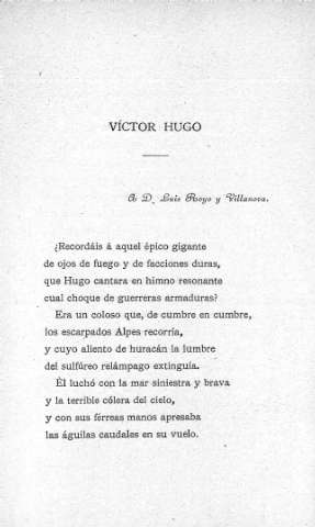 Víctor Hugo - A D. Luis Royo Villanova