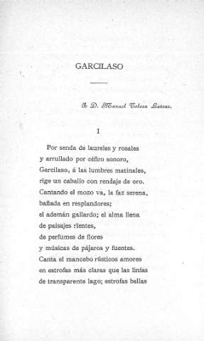 Garcilaso - A D. Manuel Tolosa Latour