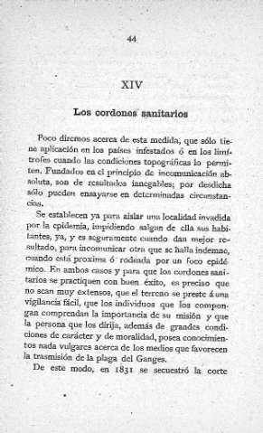 XIV. Los cordones sanitarios