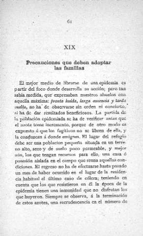XIX. Precauciones que deben adoptar las familias