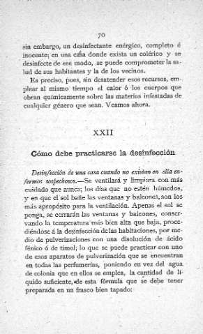 XXII. Cómo debe practicarse la desinfección