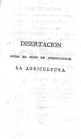 Disertacion sobre el modo de perfeccionar la agricultura