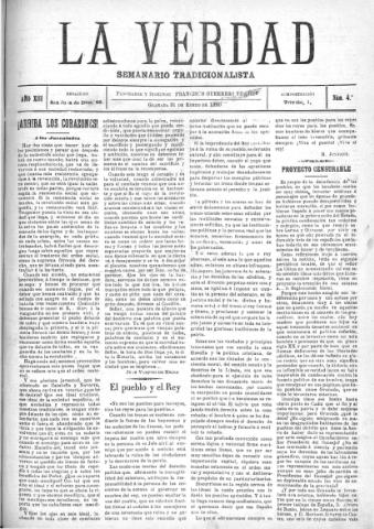 'La verdad : periódico tradicionalista' - Año XIII Número 4 (31/01/1910)