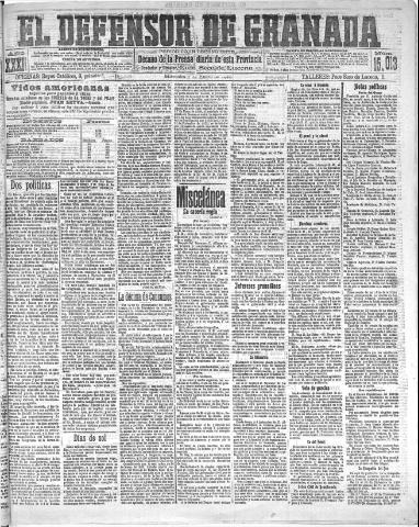 'El Defensor de Granada : diario político independiente' - Año XXXI Número 15013 (05/01/1910)