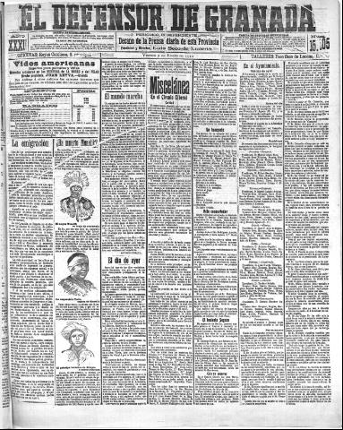 'El Defensor de Granada : diario político independiente' - Año XXXI Número 15015 (07/01/1910)