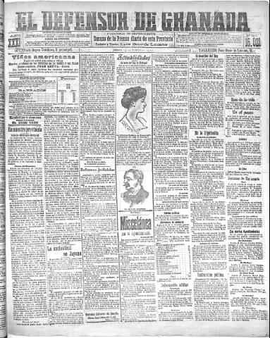 'El Defensor de Granada : diario político independiente' - Año XXXI Número 15021 (13/01/1910)