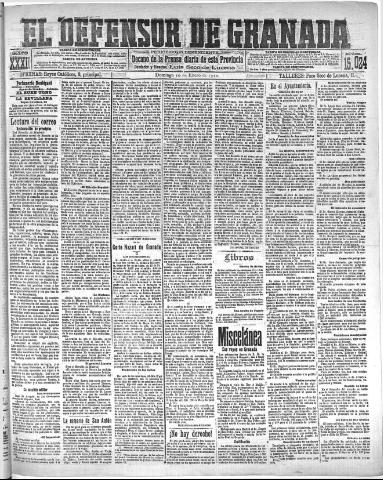 'El Defensor de Granada : diario político independiente' - Año XXXI Número 15024 (16/01/1910)