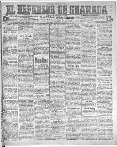 'El Defensor de Granada : diario político independiente' - Año XXXI Número 15034 (26/01/1910)