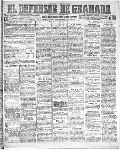 'El Defensor de Granada : diario político independiente' - Año XXXI Número 15048 (09/02/1910)