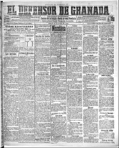 'El Defensor de Granada : diario político independiente' - Año XXXI Número 15058 (19/02/1910)