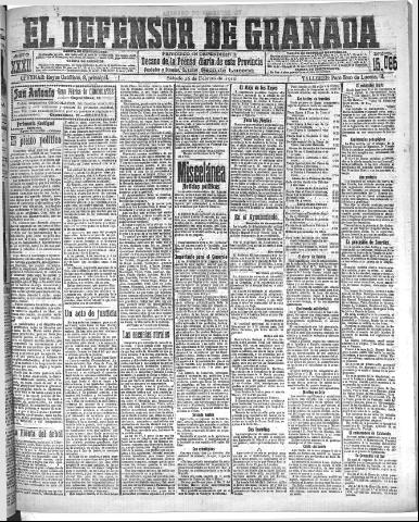 'El Defensor de Granada : diario político independiente' - Año XXXI Número 15065 (26/02/1910)