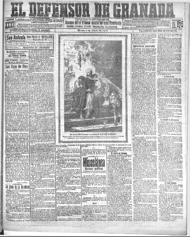 'El Defensor de Granada : diario político independiente' - Año XXXI Número 15075 (08/03/1910)