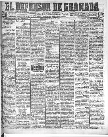 'El Defensor de Granada : diario político independiente' - Año XXXI Número 15080 (13/03/1910)