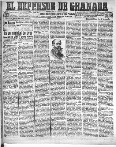 'El Defensor de Granada : diario político independiente' - Año XXXI Número 15081 (14/03/1910)