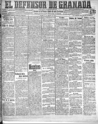 'El Defensor de Granada : diario político independiente' - Año XXXI Número 15082 (15/03/1910)