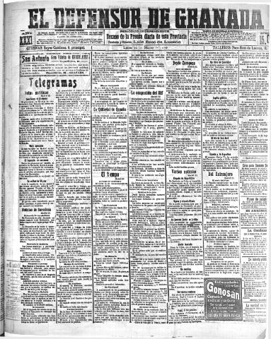 'El Defensor de Granada : diario político independiente' - Año XXXI Número 15088 (21/03/1910)