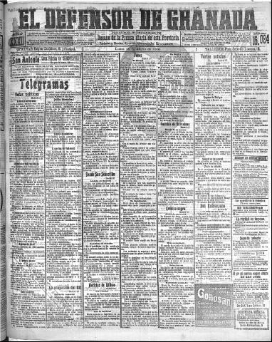 'El Defensor de Granada : diario político independiente' - Año XXXI Número 15094 (28/03/1910)