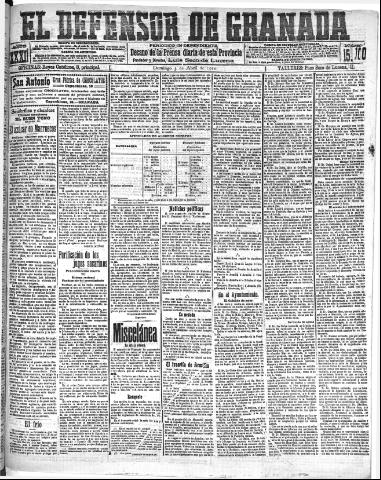 'El Defensor de Granada : diario político independiente' - Año XXXI Número 15100 (03/04/1910)