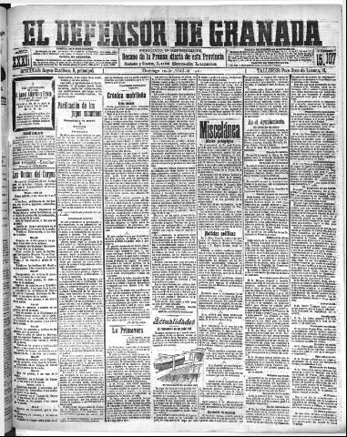 'El Defensor de Granada : diario político independiente' - Año XXXI Número 15107 (10/04/1910)