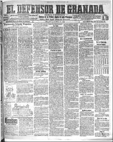 'El Defensor de Granada : diario político independiente' - Año XXXI Número 15130 (04/05/1910)