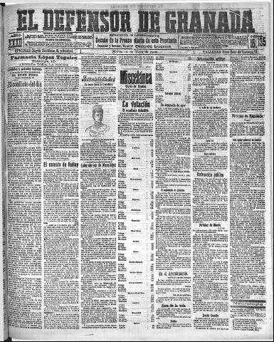 'El Defensor de Granada : diario político independiente' - Año XXXI Número 15135 (10/05/1910)