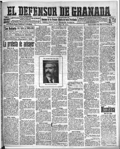'El Defensor de Granada : diario político independiente' - Año XXXI Número 15136 (12/05/1910)