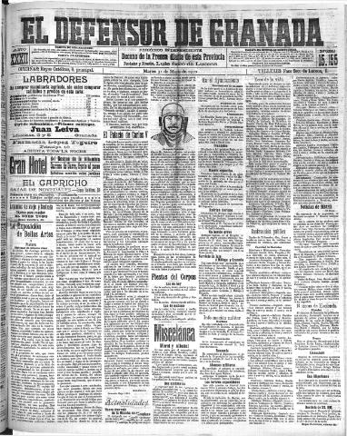 'El Defensor de Granada : diario político independiente' - Año XXXI Número 15155 (31/05/1910)