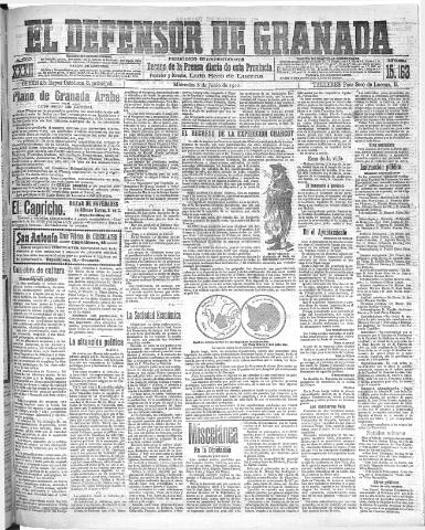'El Defensor de Granada : diario político independiente' - Año XXXI Número 15163 (08/06/1910)