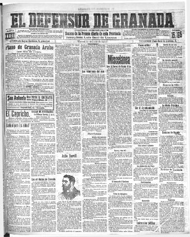 'El Defensor de Granada : diario político independiente' - Año XXXI Número 15165 (10/06/1910)
