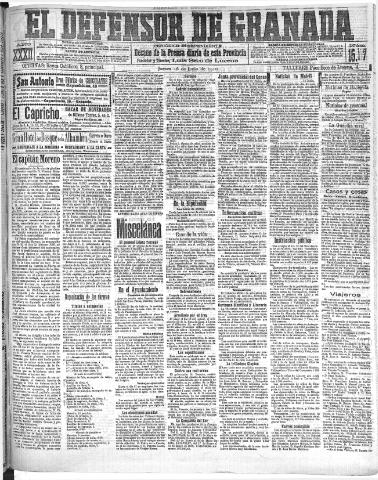 'El Defensor de Granada : diario político independiente' - Año XXXI Número 15171 (16/06/1910)