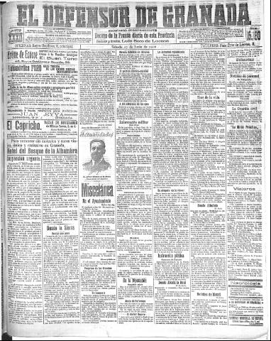 'El Defensor de Granada : diario político independiente' - Año XXXI Número 15180 (25/06/1910)