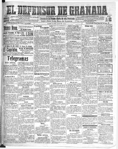'El Defensor de Granada : diario político independiente' - Año XXXI Número 15182 (27/06/1910)