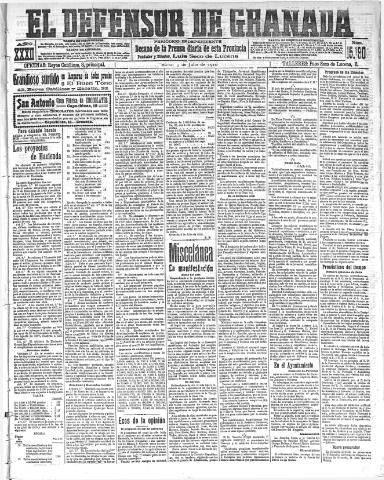 'El Defensor de Granada : diario político independiente' - Año XXXII Número 15190 (05/07/1910)