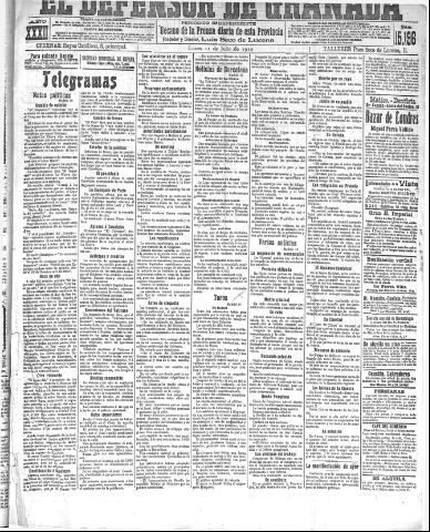 'El Defensor de Granada : diario político independiente' - Año XXXII Número 15196 (11/07/1910)