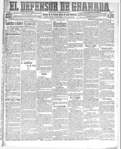 'El Defensor de Granada : diario político independiente' - Año XXXII Número 15200 (15/07/1910)