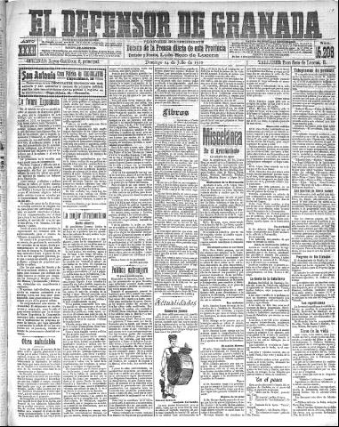 'El Defensor de Granada : diario político independiente' - Año XXXII Número 15209 (24/07/1910)