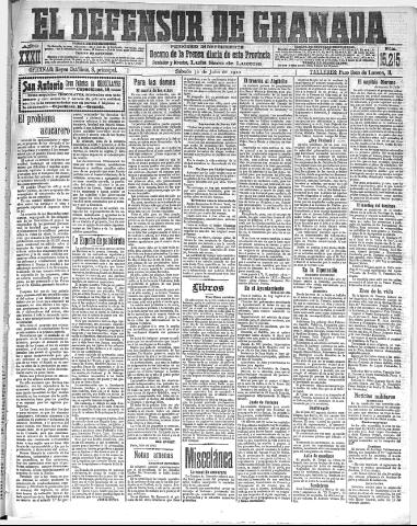 'El Defensor de Granada : diario político independiente' - Año XXXII Número 15215 (30/07/1910)