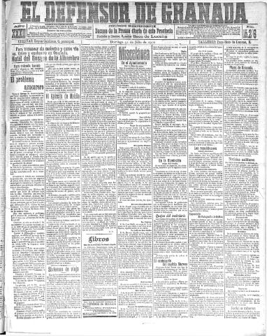 'El Defensor de Granada : diario político independiente' - Año XXXII Número 15216 (31/07/1910)