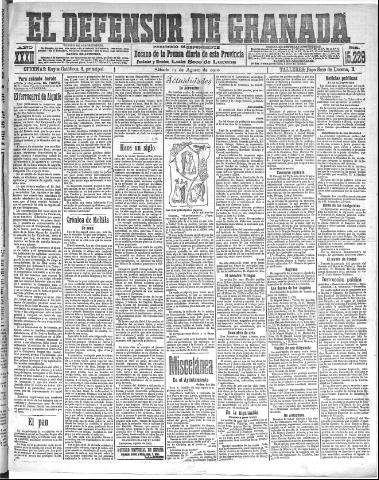 'El Defensor de Granada : diario político independiente' - Año XXXII Número 15229 (13/08/1910)