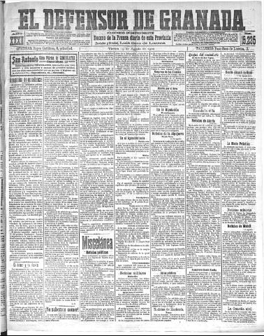 'El Defensor de Granada : diario político independiente' - Año XXXII Número 15235 (19/08/1910)