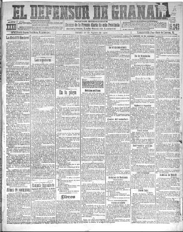 'El Defensor de Granada : diario político independiente' - Año XXXII Número 15243 (27/08/1910)