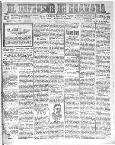 'El Defensor de Granada : diario político independiente' - Año XXXII Número 15251 (04/09/1910)