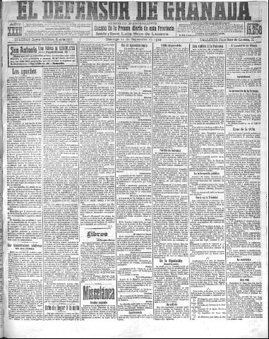 'El Defensor de Granada : diario político independiente' - Año XXXII Número 15258 (11/09/1910)