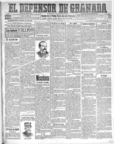 'El Defensor de Granada : diario político independiente' - Año XXXII Número 15260 (13/09/1910)