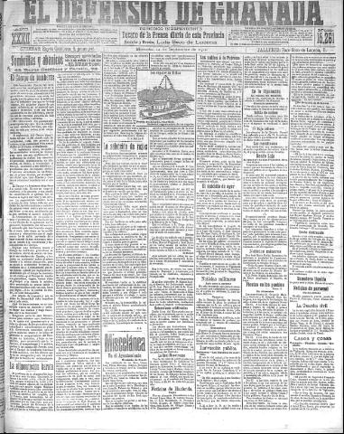'El Defensor de Granada : diario político independiente' - Año XXXII Número 15261 (14/09/1910)