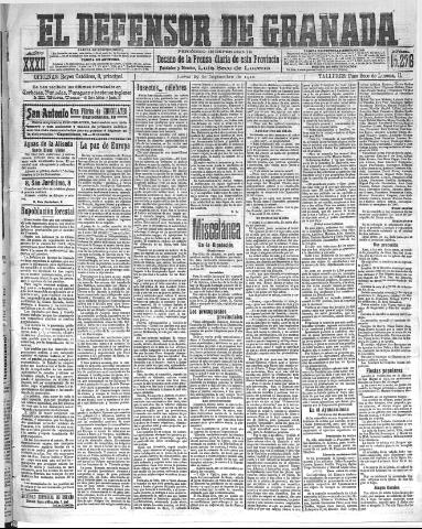 'El Defensor de Granada : diario político independiente' - Año XXXII Número 15276 (29/09/1910)